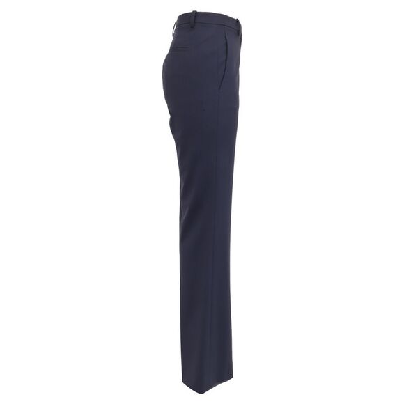 Theory High-Rise Tailored Trousers in Navy Blue Wool - Picture 2 of 5